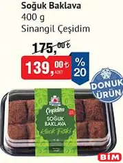 SİNANGİL ÇEŞİDİM SOĞUK BAKLAVA 400 G SİNANGİL ÇEŞİDİM SOĞUK BAKLAVA 400 G